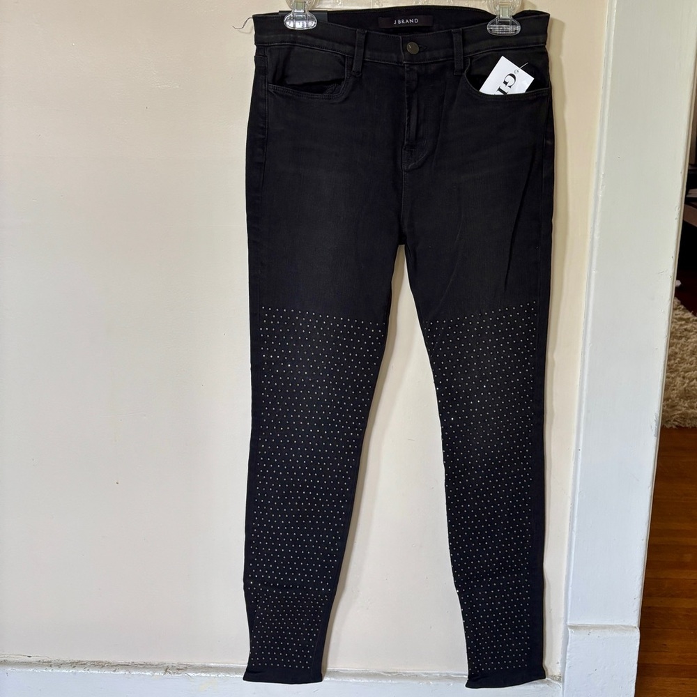 J Brand “Honor” High-Rise Skinny in Graphite Studded Photo Ready, size 30 NWT - Picture 2 of 3